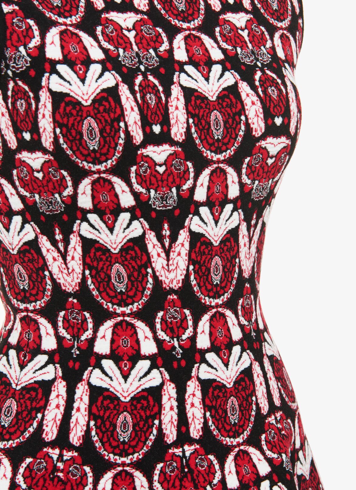 Flared Knitted Dress ALAÏA BLACK/RED FLARED KNITTED DRESS